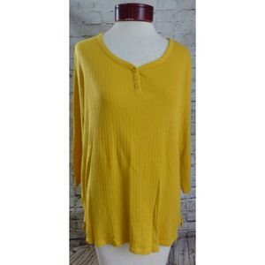 White Stag Yellow 3/4 Sleeves Shirt Women's Size XXL 20 2X